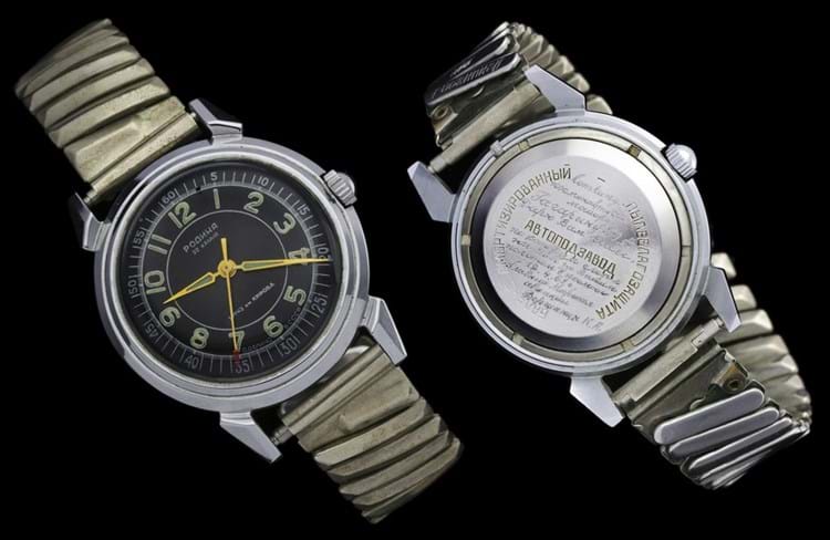 Yuri Gagarin's "RODINA" watch, which was sold at Sotheby's auction (photo from antiquestradegazette.com)